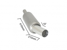 Universal - Endschalldämpfer in Edelstahl mit ER 90 mm rund Sport Line