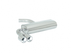 Endschalldämpfer in Edelstahl mit ER 2x80 mm rund