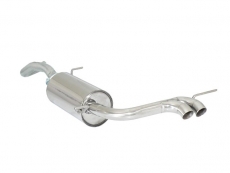 Stainless steel rear silencer with central round tail pipe 2x60 mm