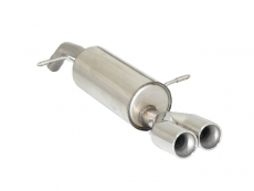 Endschalldämpfer in Edelstahl mit ER 2x80 mm rund versetzt - Vergrößerter Rohrdurchmesser 60 mm