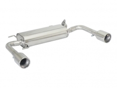 Stainless steel rear silencer left/right each with round tail pipe 102 mm 
