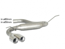 Stainless steel rear silencer with round tail pipe 2x80 mm staggered