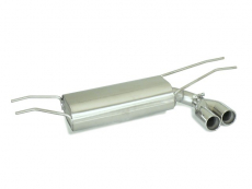 Endschalldämpfer in Edelstahl mit ER 2x70 mm rund versetzt 