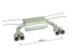 Endschalldämpfer in Edelstahl rechts/links mit je ER 2x70 mm rund versetzt 