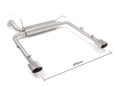 Stainless steel rear silencer left/right each with oval tail pipe 115x70 mm  Oversized exhaust pipe diameter 60 mm 