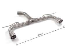 Stainless steel rear tube group N left/right each with round Sport Line tail pipe 102 mm