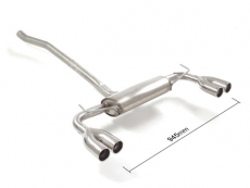 Endschalldämpfer in Edelstahl rechts/links mit je ER 2x70 mm rund versetzt  "Cross . Cross Plus" Heckschürze.  