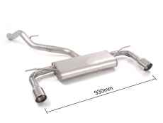Endschalldämpfer in Edelstahl rechts/links mit ER 102 mm rund Sport Line Vergrößerter Rohrdurchmesser 60 mm  Entfernt einen zweiten Schalldämpfer vor dem hinteren Schalldämpfer.