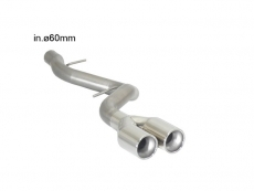 Endrohr in Edelstahl mit ER 2x80 mm rund versetzt