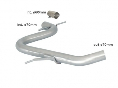 Mittelrohr Gruppe N in Edelstahl - Vergrößerter Rohrdurchmesser 70 mm