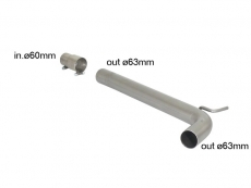 Stainless steel centre pipe group N - Oversized exhaust pipe diameter 63,5 mm