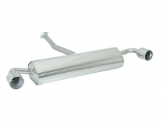 Stainless steel rear silencer left/right each with round tail pipe 102 mm