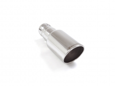 Endrohr 90 mm rund Sport Line in Edelstahl mit Eingangsrohr-Innendurchmesser 50 mm - Länge 225 mm
