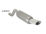 Stainless steel rear silencer with oval Sport Line tail pipe 110x65 mm 