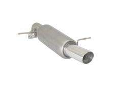 Stainless steel rear silencer with round Sport Line tail pipe 90 mm