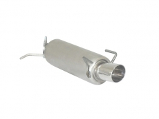 Stainless steel rear silencer with round Sport Line tail pipe 90 mm