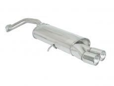 Stainless steel rear silencer with round tail pipe 2x80 mm