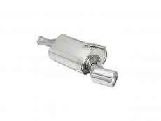 Stainless steel rear silencer with round tail pipe 102 mm - Exit on original rear bumper exhaust niche