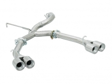 Stainless steel rear tube group N left/right each with round tail pipe 2x70 mm - Original rear bumper modification is required