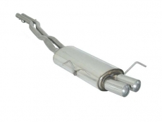 Centre pipe group N + Stainless steel rear silencer with round Racing tail pipe 2x80 mm staggered