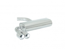 Endschalldämpfer in Edelstahl mit ER 2x80 mm rund