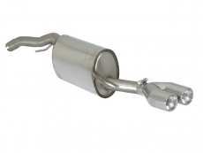 Stainless steel rear silencer with round tail pipe 2x80 mm staggered
