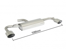 Stainless steel rear silencer left/right each with oval Sport Line tail pipe 135x90 mm - Fits to rear apron model R