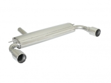 Stainless steel rear silencer left/right each with round tail pipe 102 mm
