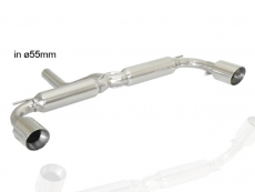 Endschalldämpfer in Edelstahl rechts/links mit ER 90 mm rund Sport Line