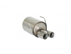 Endschalldämpfer in Edelstahl mit ER 2x70 mm rund versetzt