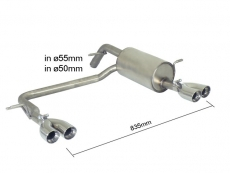 Endschalldämpfer in Edelstahl rechts/links mit je ER 2x70 mm rund Sport Line versetzt