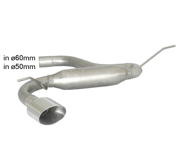 Stainless steel rear silencer with oval Sport Line tail pipe 135x90 mm