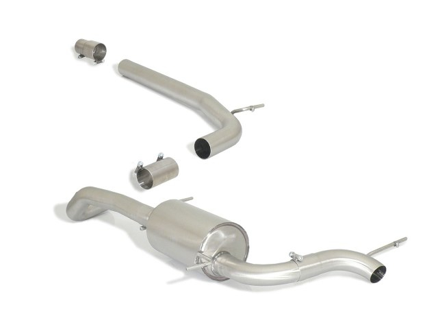 Stainless steel centre pipe group N + Stainless steel rear silencer with central round tail pipe 63,5 mm  Oversized exhaust pipe diameter 70 mm