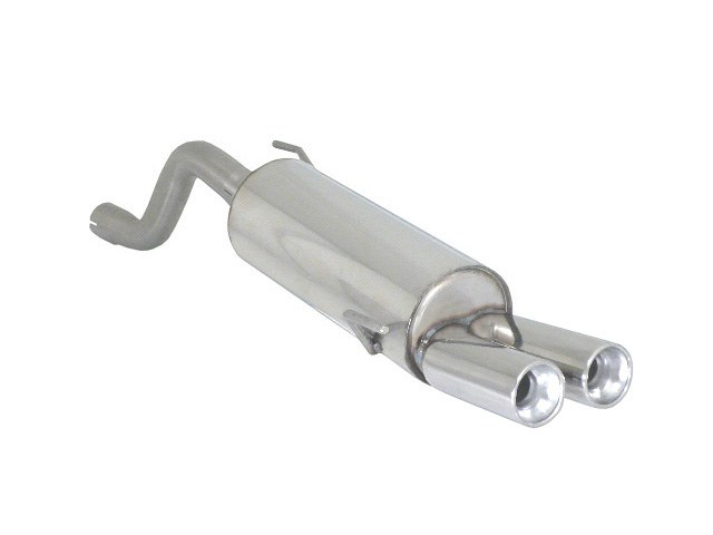 Stainless steel rear silencer with round tail pipe 2x80 mm staggered
