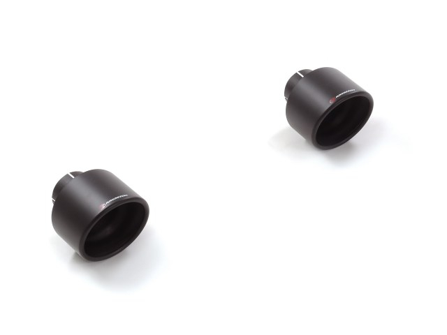 Endrohr 2 / 129 mm rund schräg Black in Edelstahl Installiert als Kit mit 50.0748.40 / 50.0772.40 / 50.0793.40