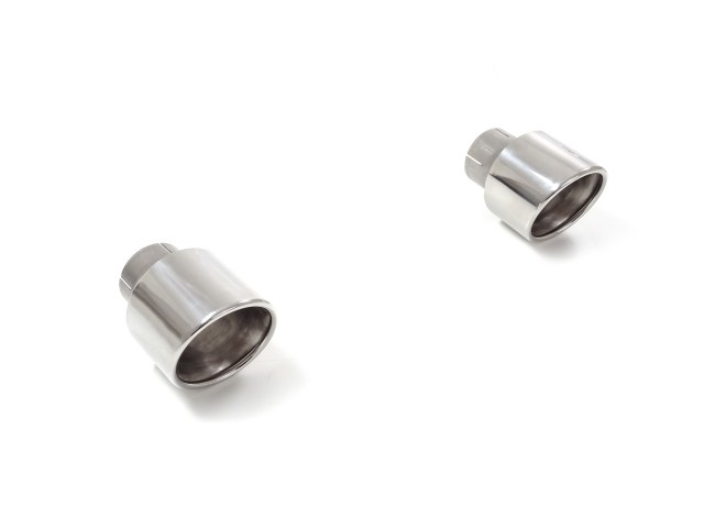 Endrohr 2 / 129 mm rund schräg in Edelstahl  Installiert als Kit mit 50.0748.40 / 50.0772.40 / 50.0793.40