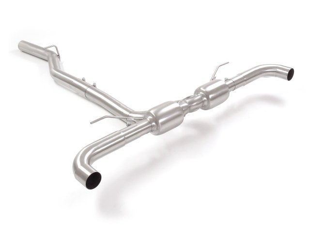 Stainless steel rear silencer for original aesthetic tail pipes Oversized exhaust pipe diameter 70 mm Not compatible for cars with Ad-Blue