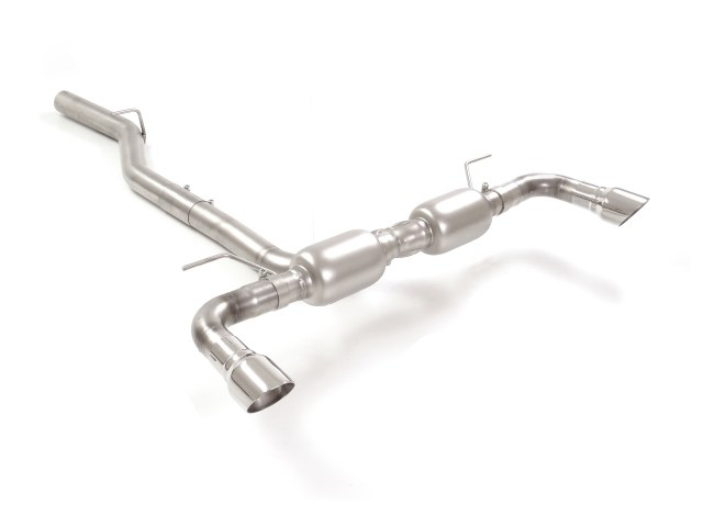 Stainless steel rear silencer left/right each with round Sport Line tail pipe 90 mm Oversized exhaust pipe diameter 70 mm