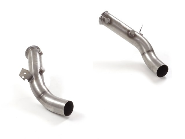 Stainless steel cat replacement pipes group N left/right Oversized exhaust pipe diameter 76 mm Requires ECU remap 