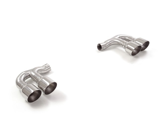 Stainless Steel round Sport Line tail pipe 2 / 2x108 mm staggered