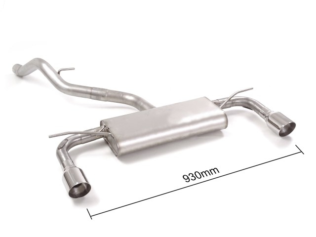 Endschalldämpfer in Edelstahl rechts/links mit ER 102 mm rund Sport Line Vergrößerter Rohrdurchmesser 60 mm  Entfernt einen zweiten Schalldämpfer vor dem hinteren Schalldämpfer.