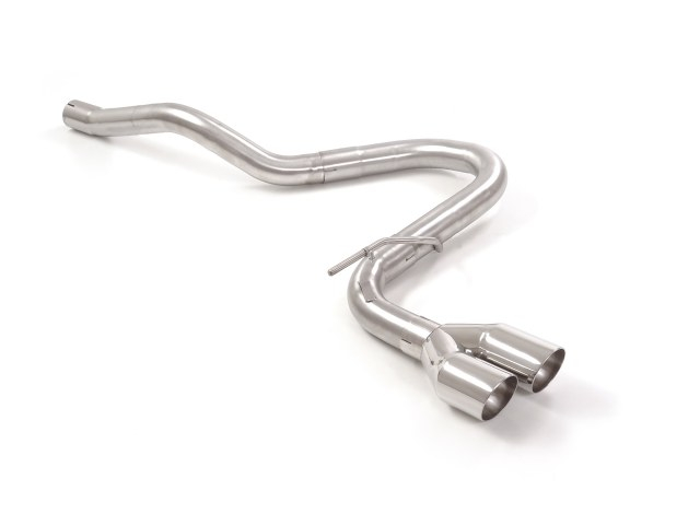 Endrohr Gruppe N in Edelstahl mit ER 2x80 mm rund Sport Line versetzt Vergrößerter Rohrdurchmesser 60 mm  Ersetzt den ersten und zweiten ESD.