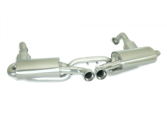 Metallkats 200cpsi links/rechts + Endschalldämpfer in Edelstahl rechts/links mit ER 2x90 mm rund Sport Line
