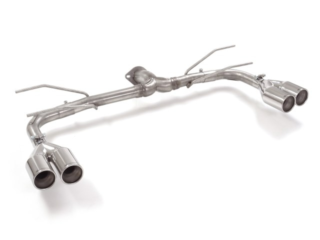 Stainless steel rear tubes group N left/right each with round tail pipe 2x80 mm staggered Oversized exhaust pipe diameter 70 mm