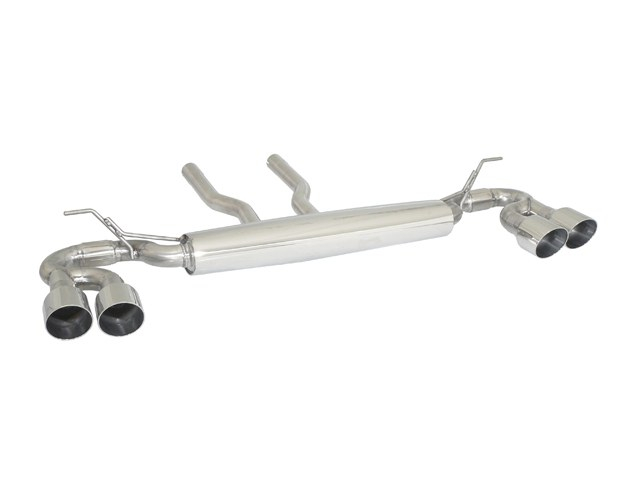 Endschalldämpfer in Edelstahl rechts/links mit je ER 2x102mm rund Sport Line versetzt