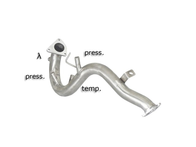 Stainless steel cat replacement pipe + particulate filter replacement pipe group n - mot.CAP / CCW (2967cc) Long Version - >>05/2008 Requires ECU remap