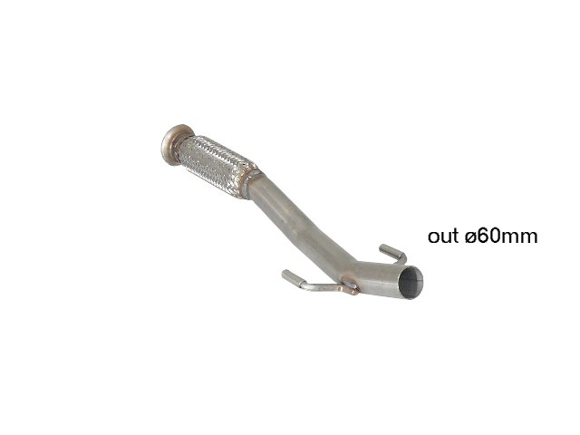Vorderrohr in Edelstahl mit Flex - Vergrößerter Rohrdurchmesser 60 mm