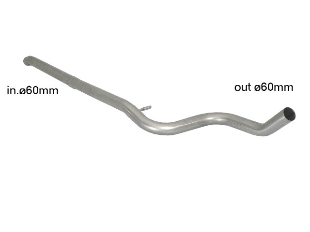 Mittelrohr in Edelstahl - Vergrößerter Rohrdurchmesser 60 mm