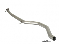 Stainless steel centre pipe - Oversized exhaust pipe diameter 70 mm