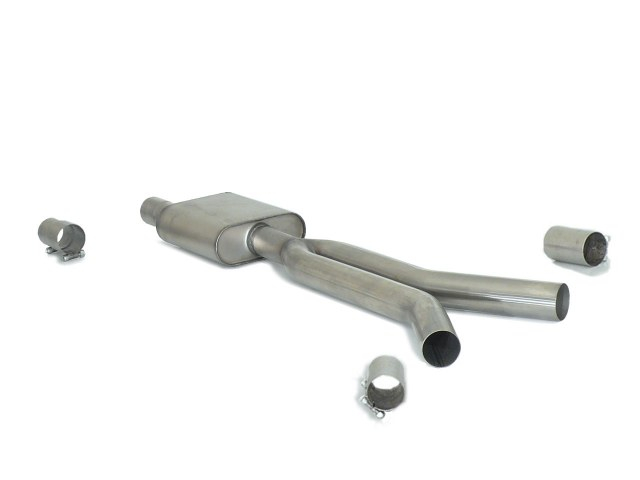 Stainless steel centre silencer   Oversized exhaust pipe diameter 70 mm